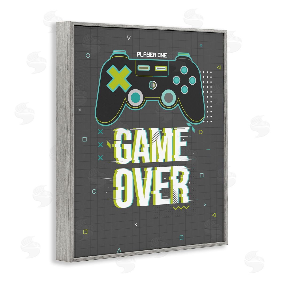 Angela Nickeas Game Over Phrase Video Game Controller Geometric Pattern