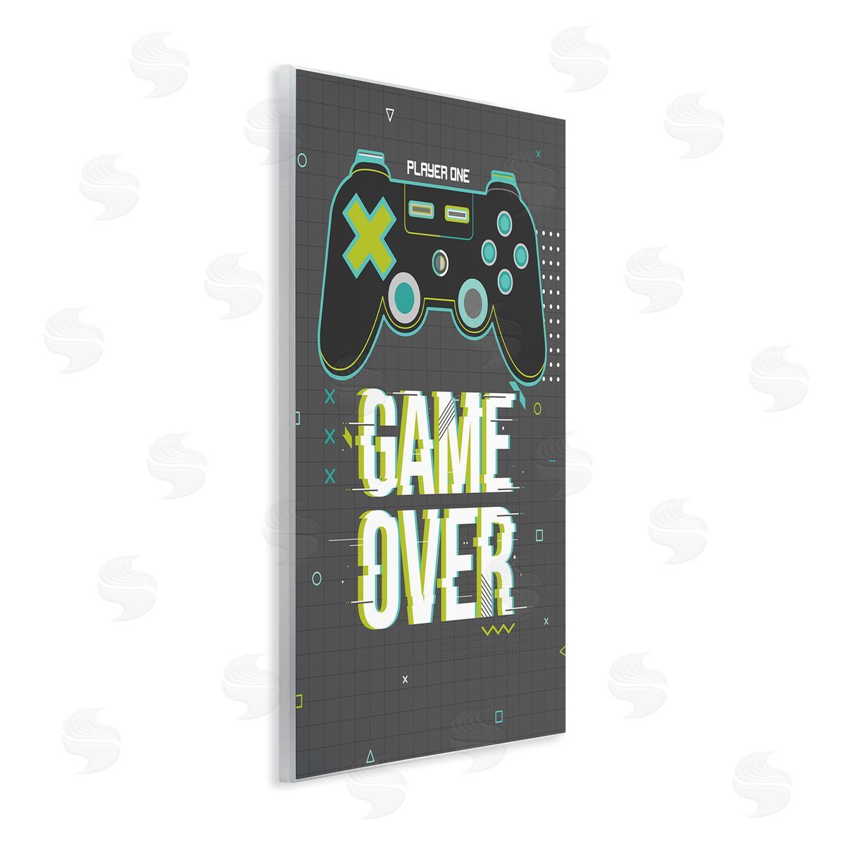 Angela Nickeas Game Over Phrase Video Game Controller Geometric Pattern
