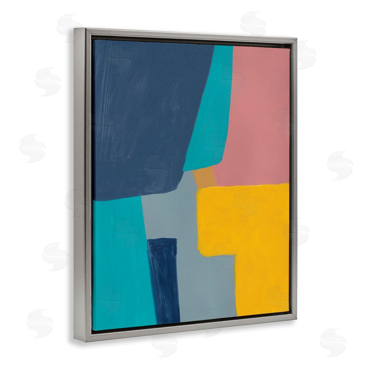 Bronwyn Baker Geometric Pop Abstract Shapes Pink Blue Yellow