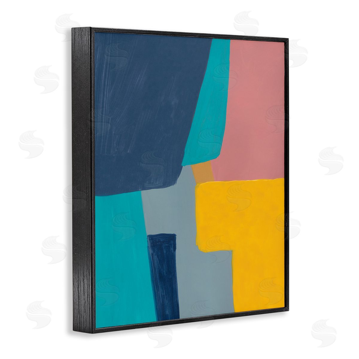 Bronwyn Baker Geometric Pop Abstract Shapes Pink Blue Yellow