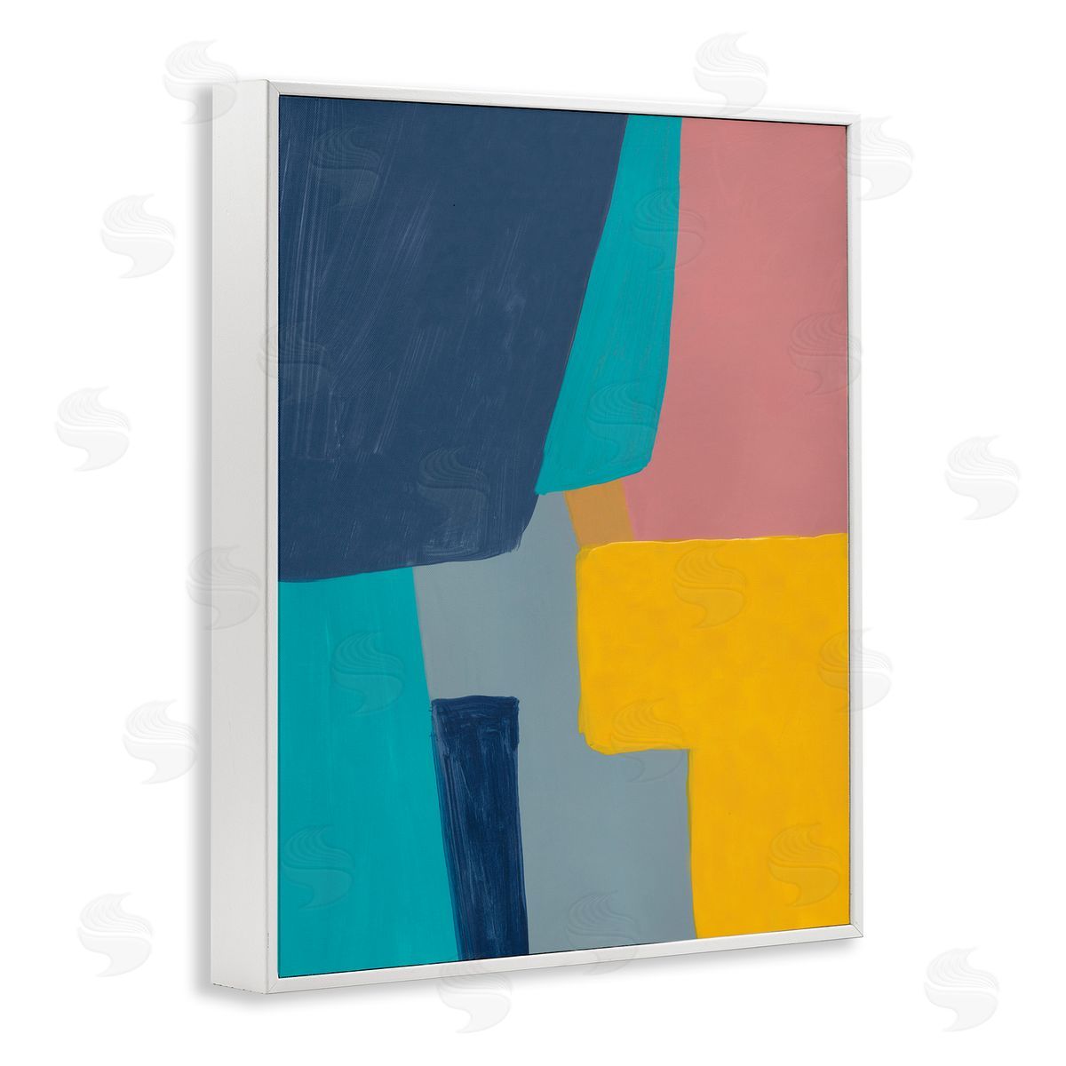 Bronwyn Baker Geometric Pop Abstract Shapes Pink Blue Yellow