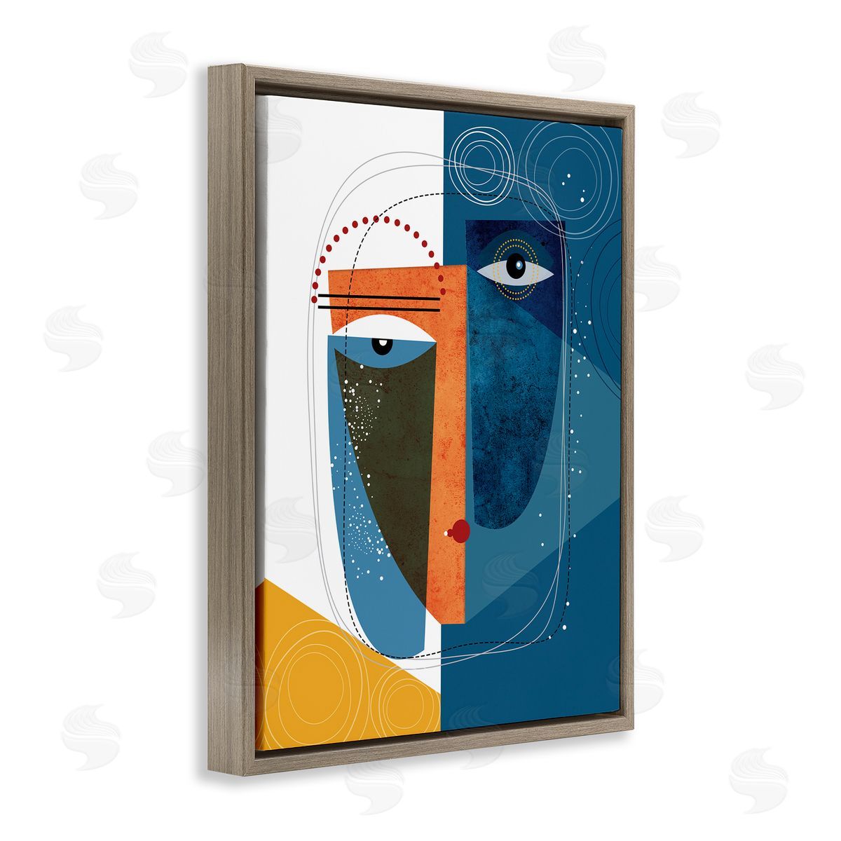 Ishita Banerjee Modern Facial Abstraction Contrasting Deco Eye Shapes
