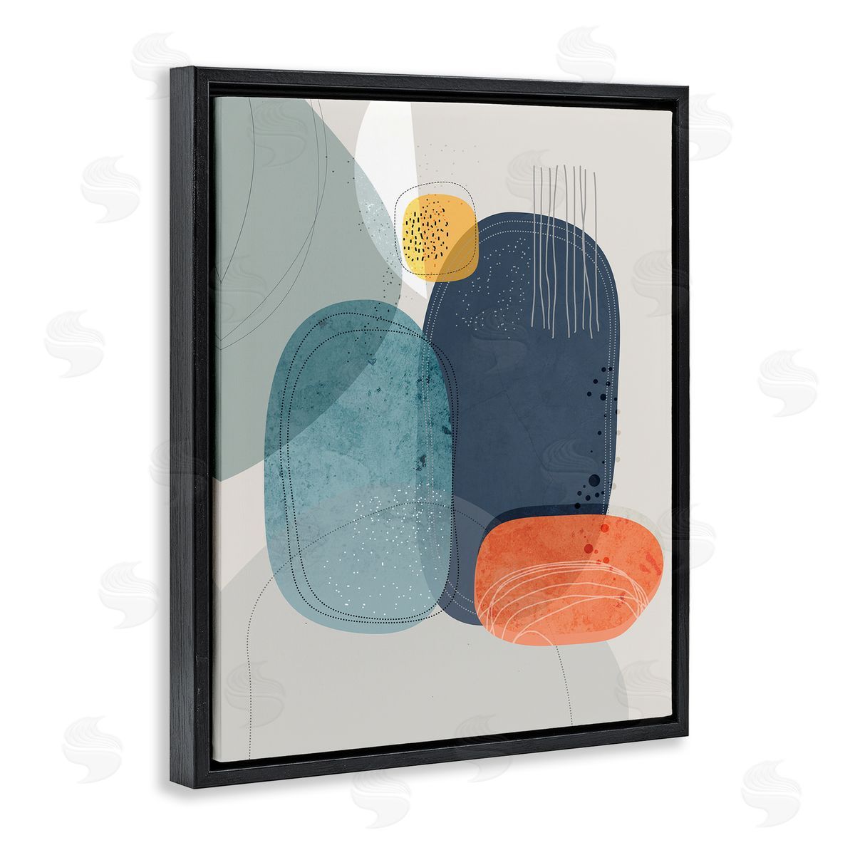 Ishita Banerjee Retro Stone Abstraction Deco Inspired Dotted Linework