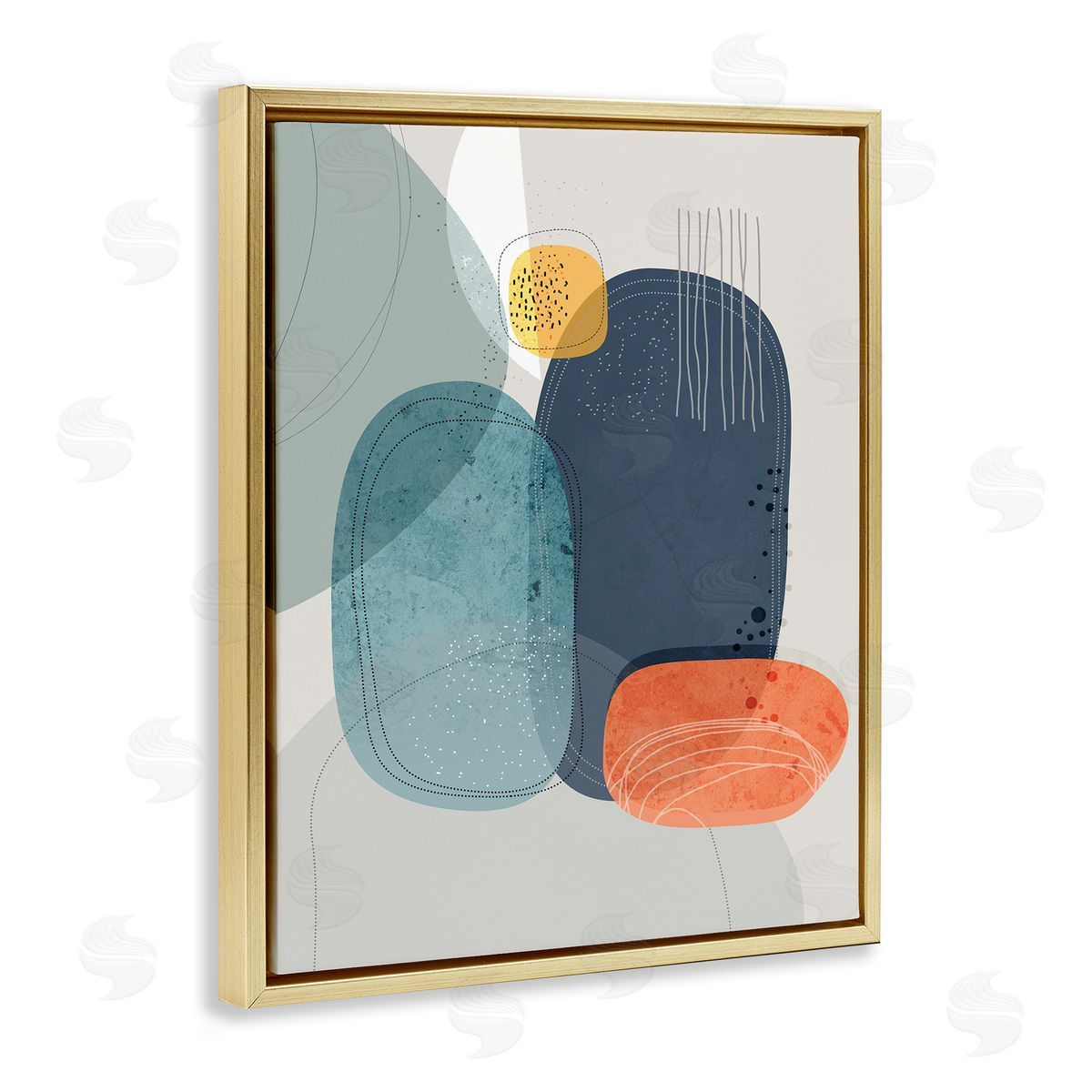 Ishita Banerjee Retro Stone Abstraction Deco Inspired Dotted Linework