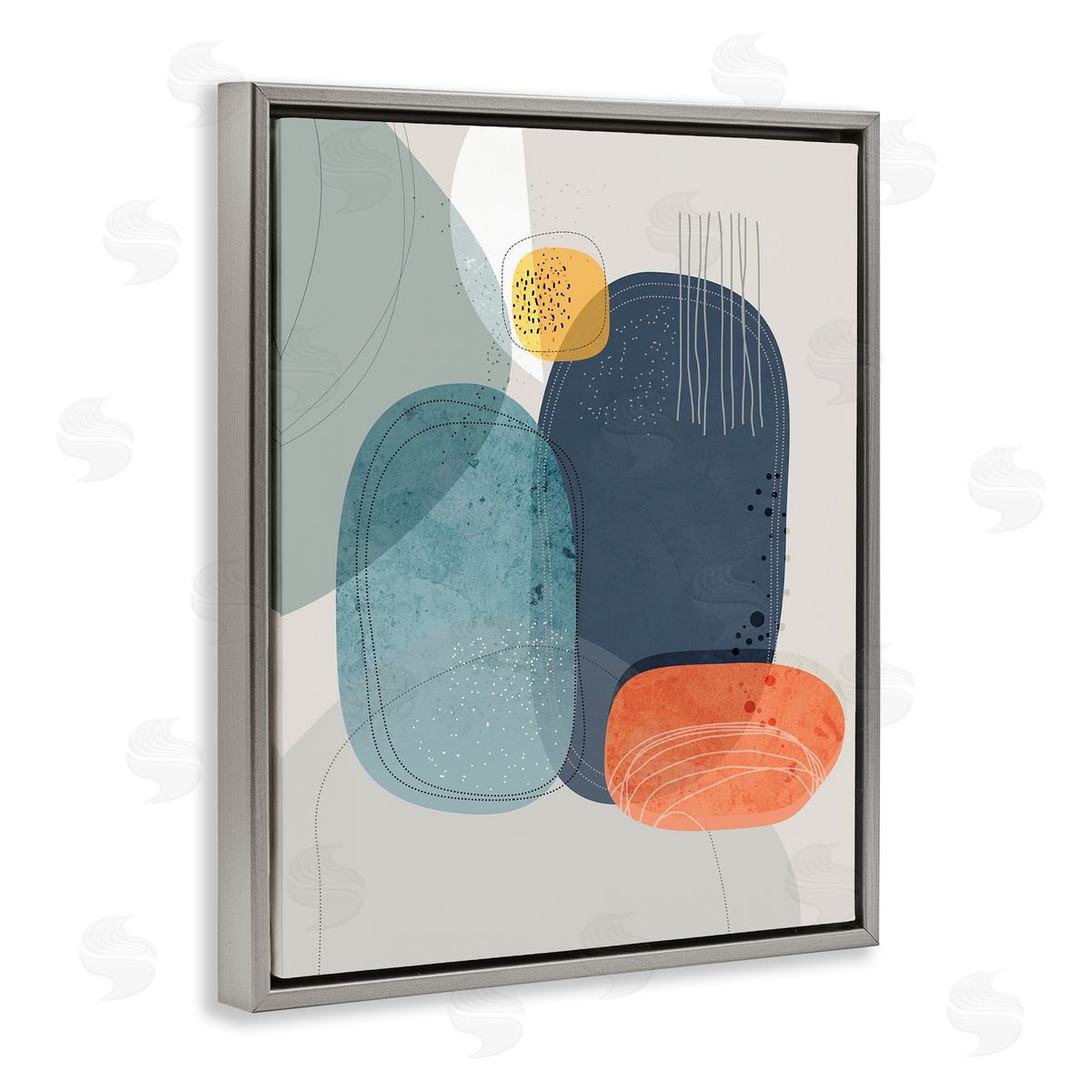 Ishita Banerjee Retro Stone Abstraction Deco Inspired Dotted Linework