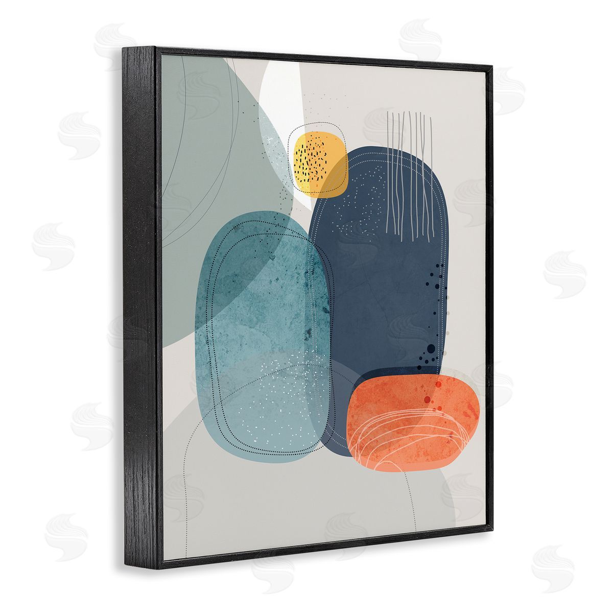 Ishita Banerjee Retro Stone Abstraction Deco Inspired Dotted Linework