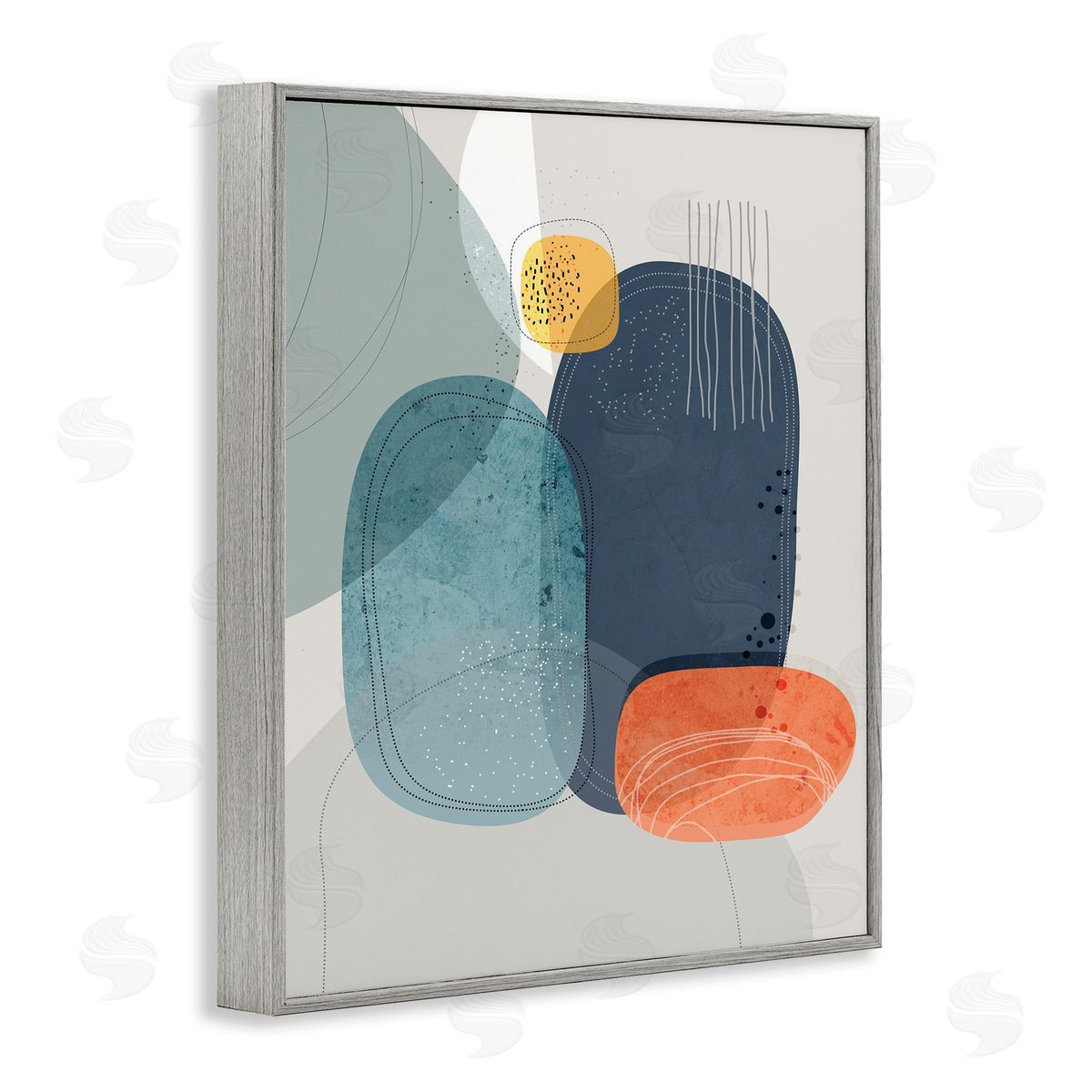 Ishita Banerjee Retro Stone Abstraction Deco Inspired Dotted Linework