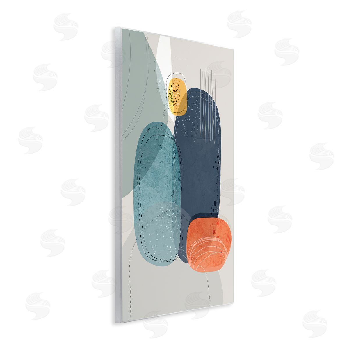 Ishita Banerjee Retro Stone Abstraction Deco Inspired Dotted Linework