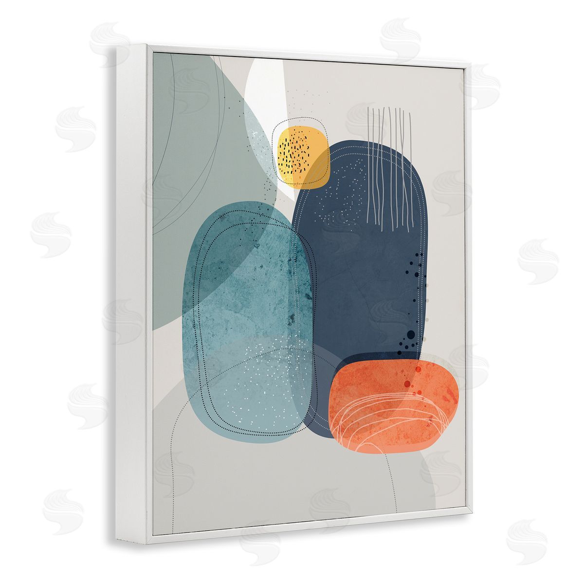 Ishita Banerjee Retro Stone Abstraction Deco Inspired Dotted Linework