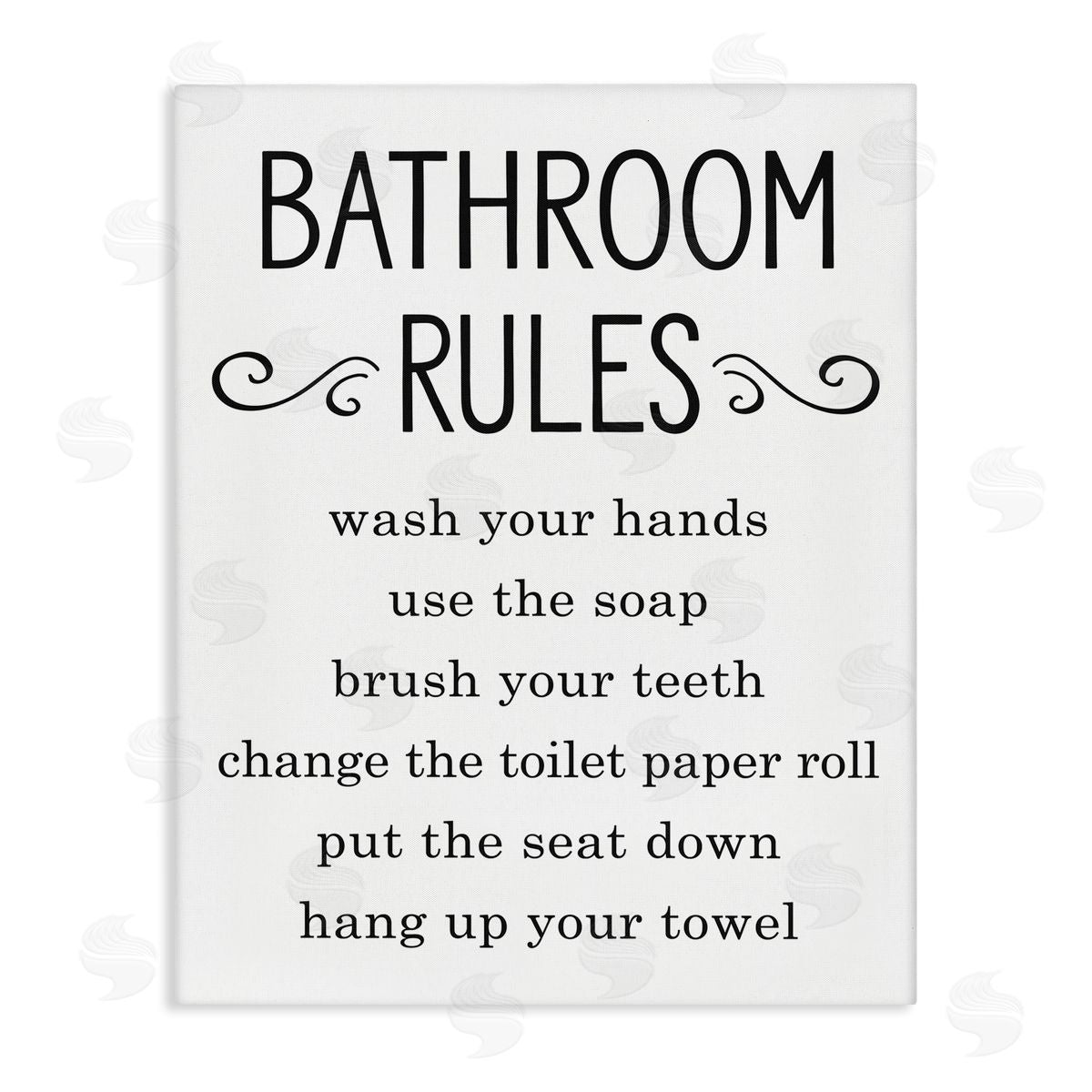 Lettered and Lined Minimal Bathroom Rules Sign Good Family Hygiene
