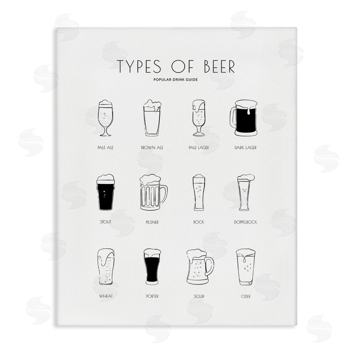 Martina Pavlova Beer Beverage Guide Modern Minimal Black White Chart