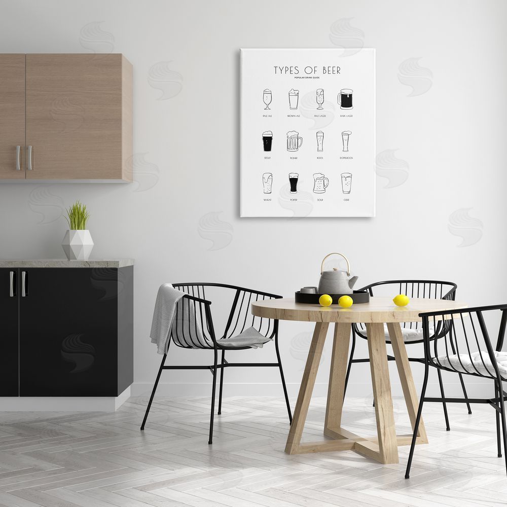 Martina Pavlova Beer Beverage Guide Modern Minimal Black White Chart