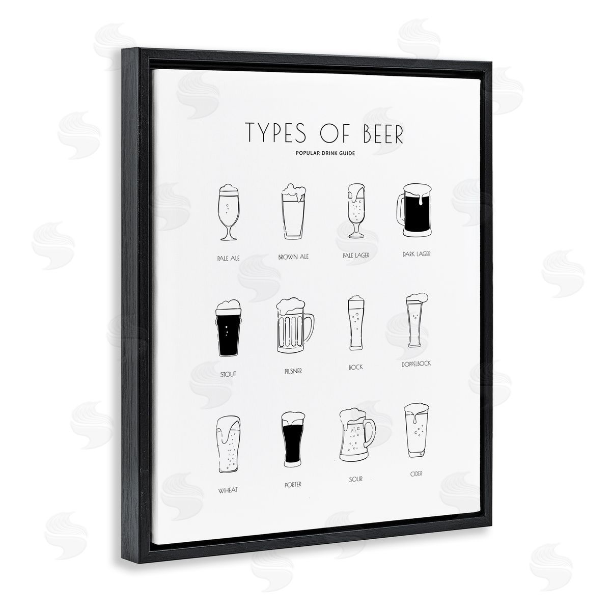 Martina Pavlova Beer Beverage Guide Modern Minimal Black White Chart