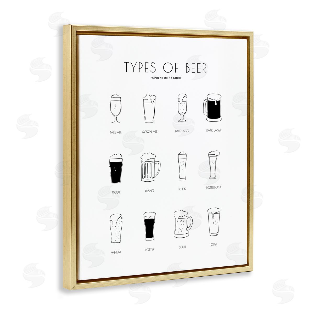 Martina Pavlova Beer Beverage Guide Modern Minimal Black White Chart