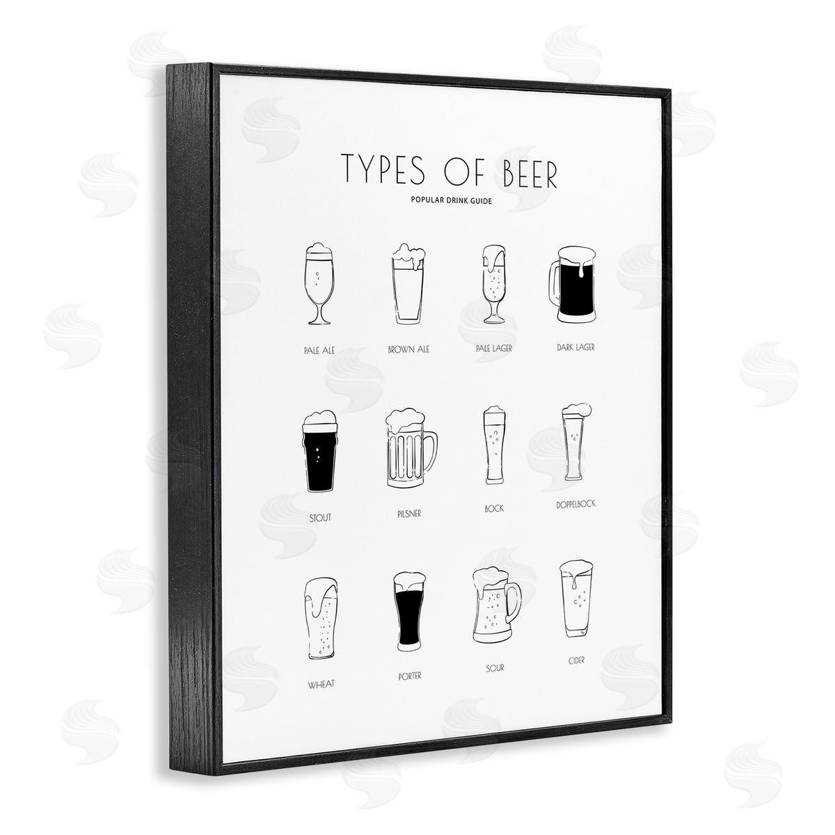 Martina Pavlova Beer Beverage Guide Modern Minimal Black White Chart