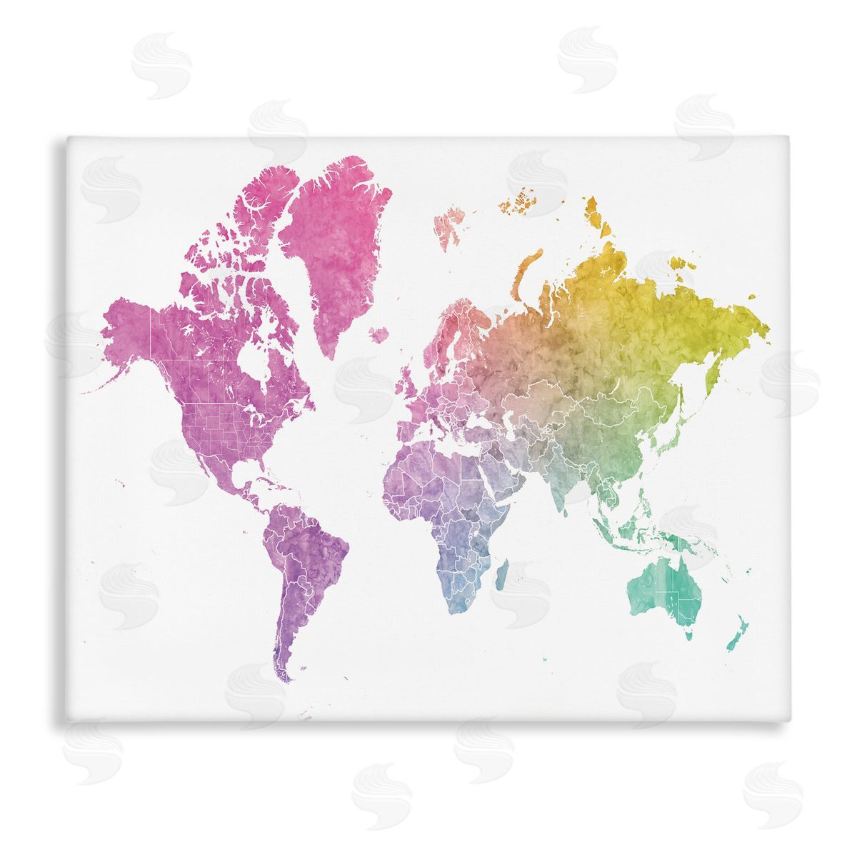 BlursByAI Modern World Map Cool Warm Tone Ombre