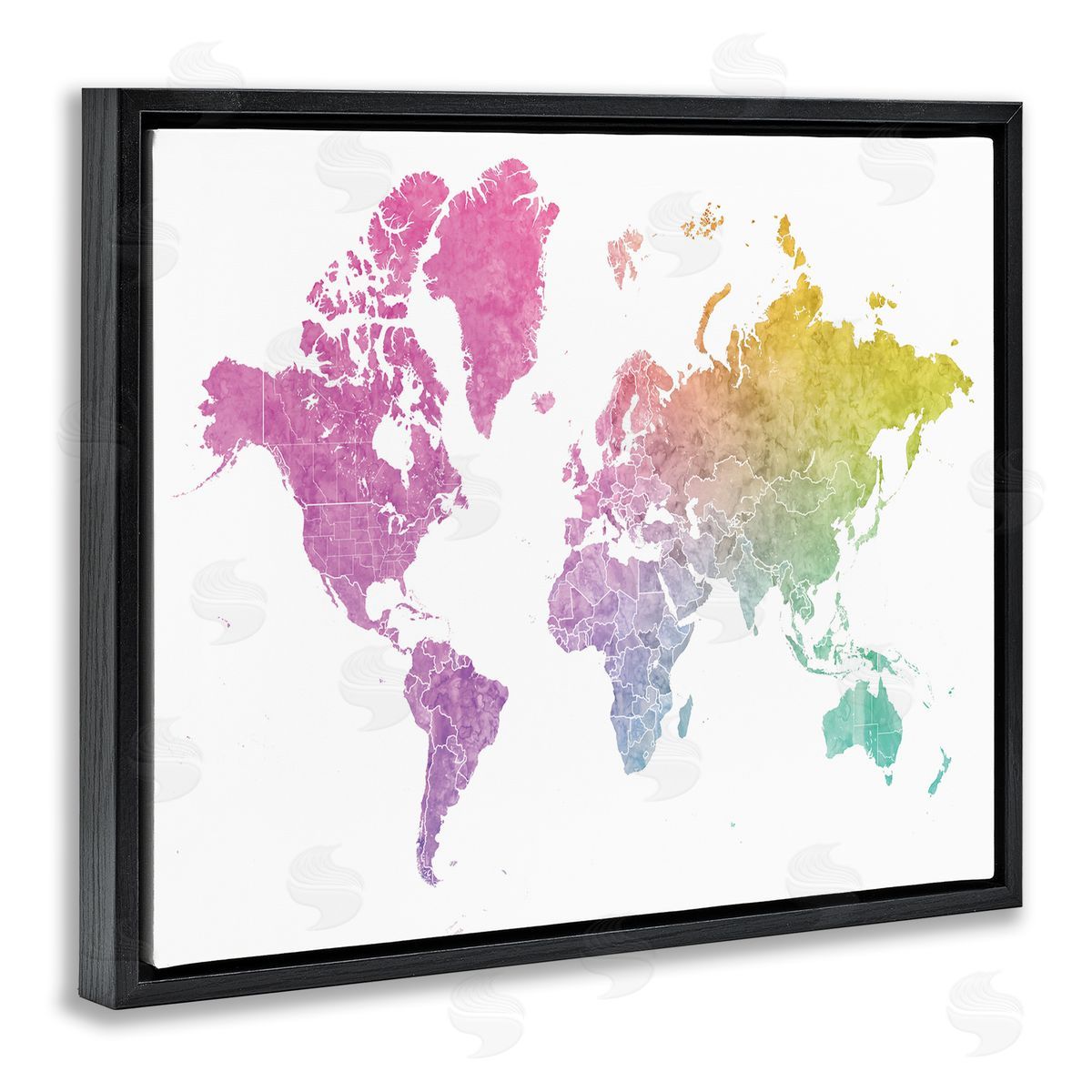 BlursByAI Modern World Map Cool Warm Tone Ombre
