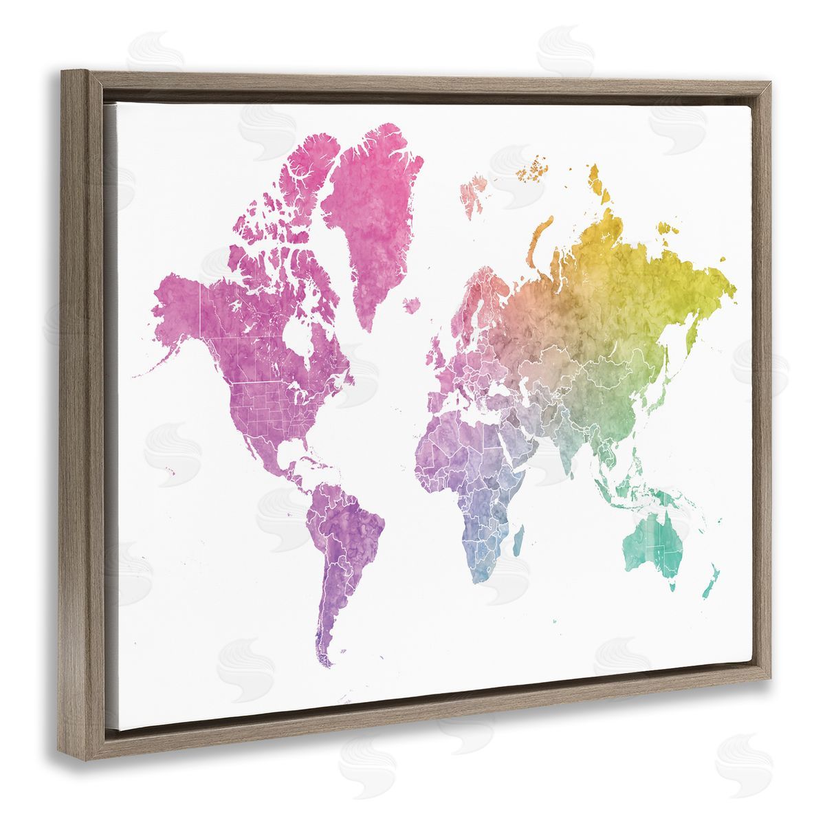 BlursByAI Modern World Map Cool Warm Tone Ombre