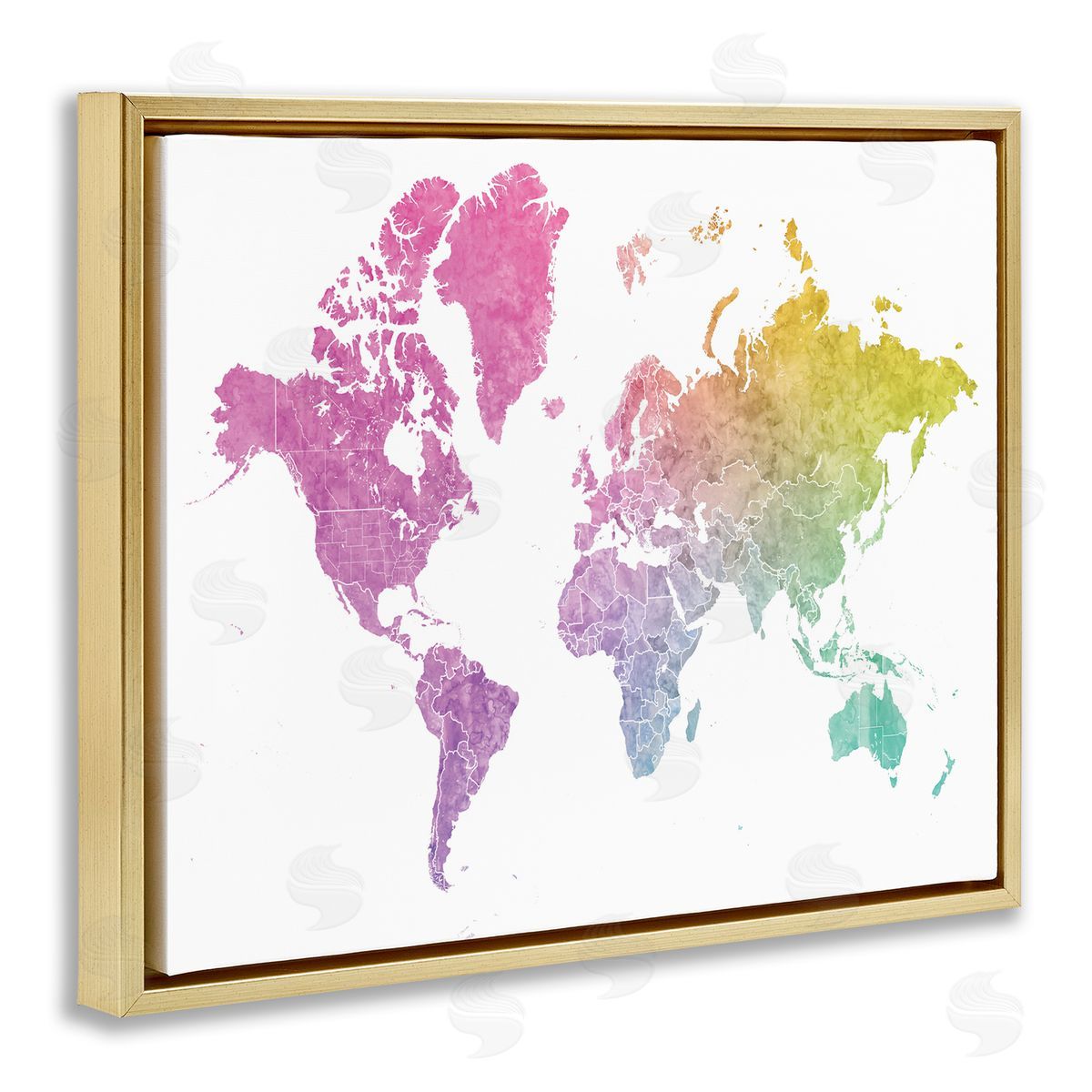 BlursByAI Modern World Map Cool Warm Tone Ombre