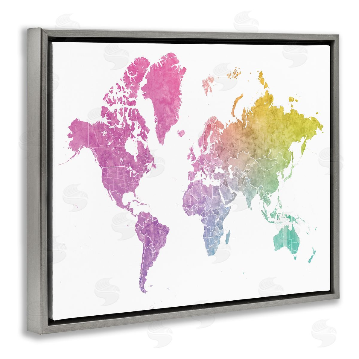 BlursByAI Modern World Map Cool Warm Tone Ombre