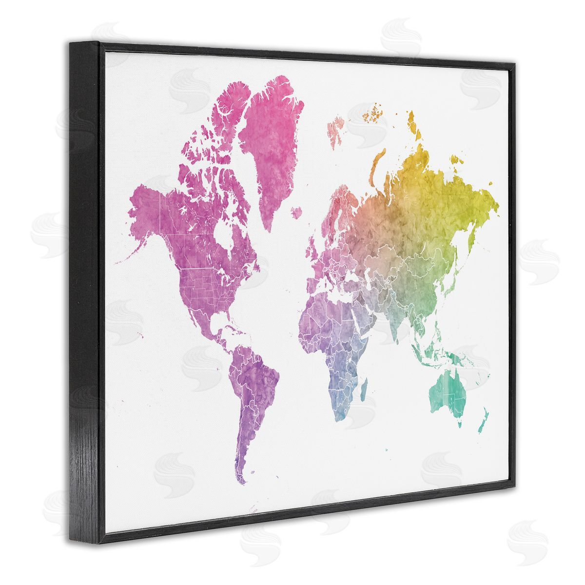 BlursByAI Modern World Map Cool Warm Tone Ombre
