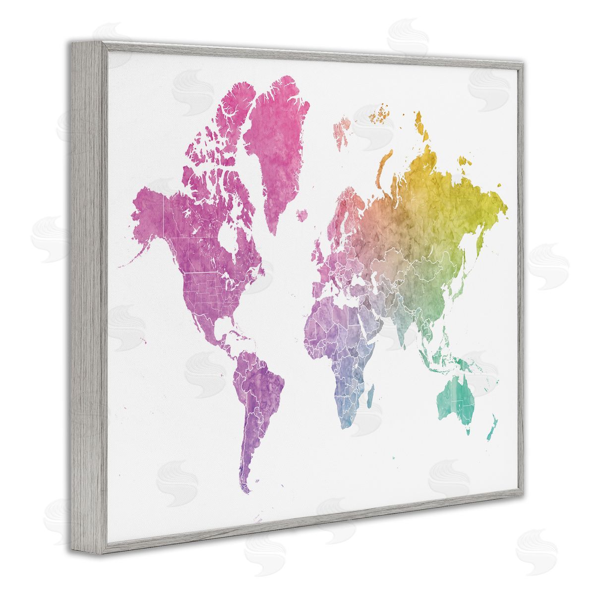 BlursByAI Modern World Map Cool Warm Tone Ombre
