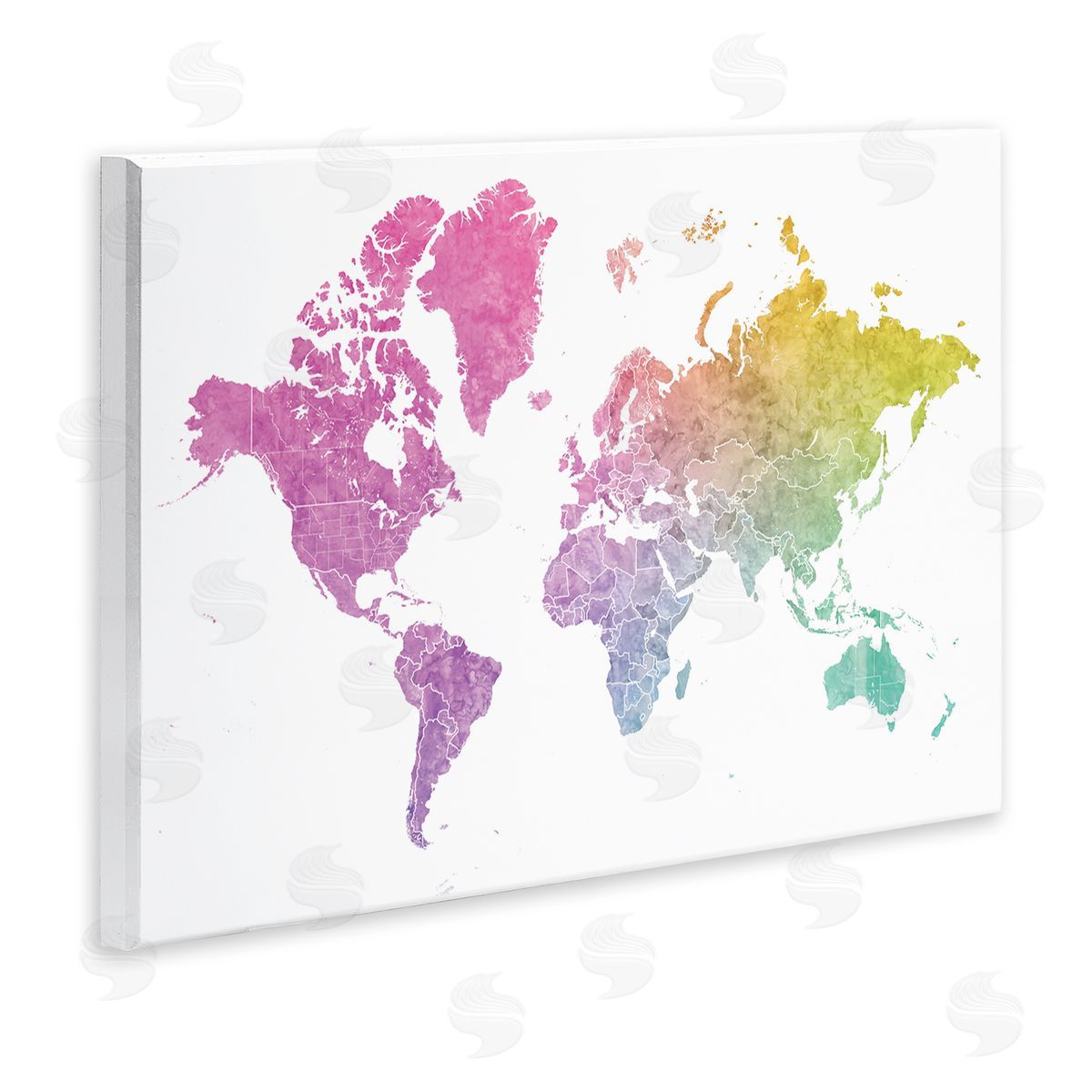 BlursByAI Modern World Map Cool Warm Tone Ombre