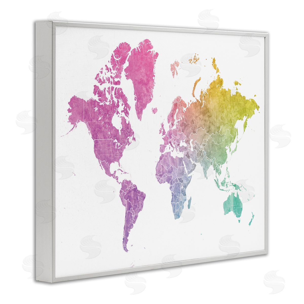BlursByAI Modern World Map Cool Warm Tone Ombre