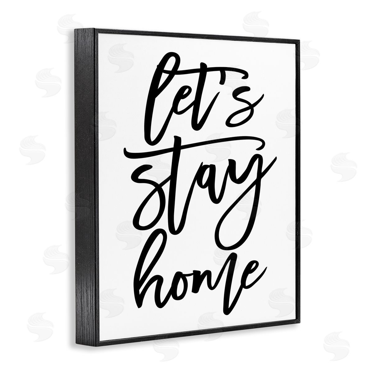 BlursByAI Let's Stay Home Quote Fluid Cursive Typography Minimal