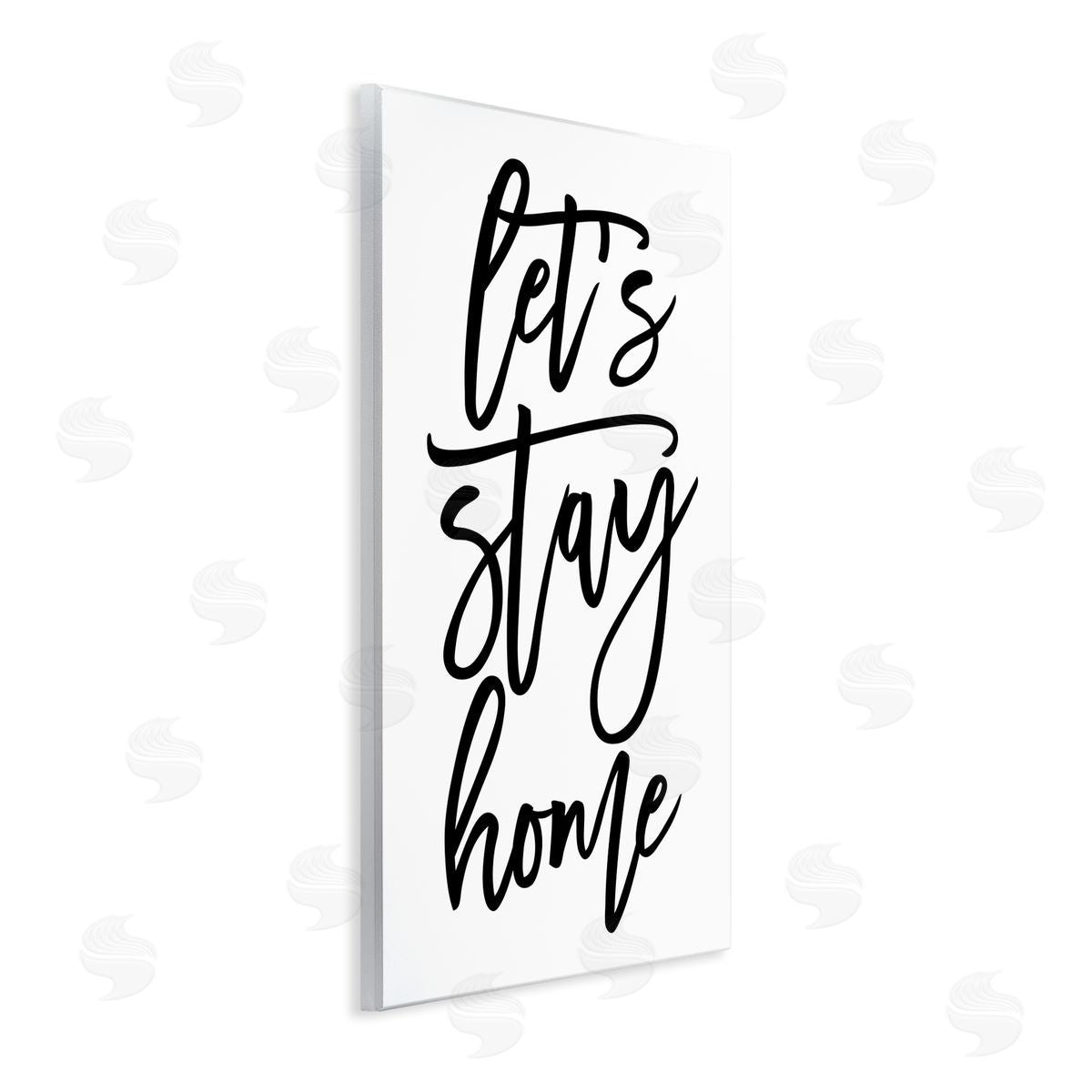 BlursByAI Let's Stay Home Quote Fluid Cursive Typography Minimal