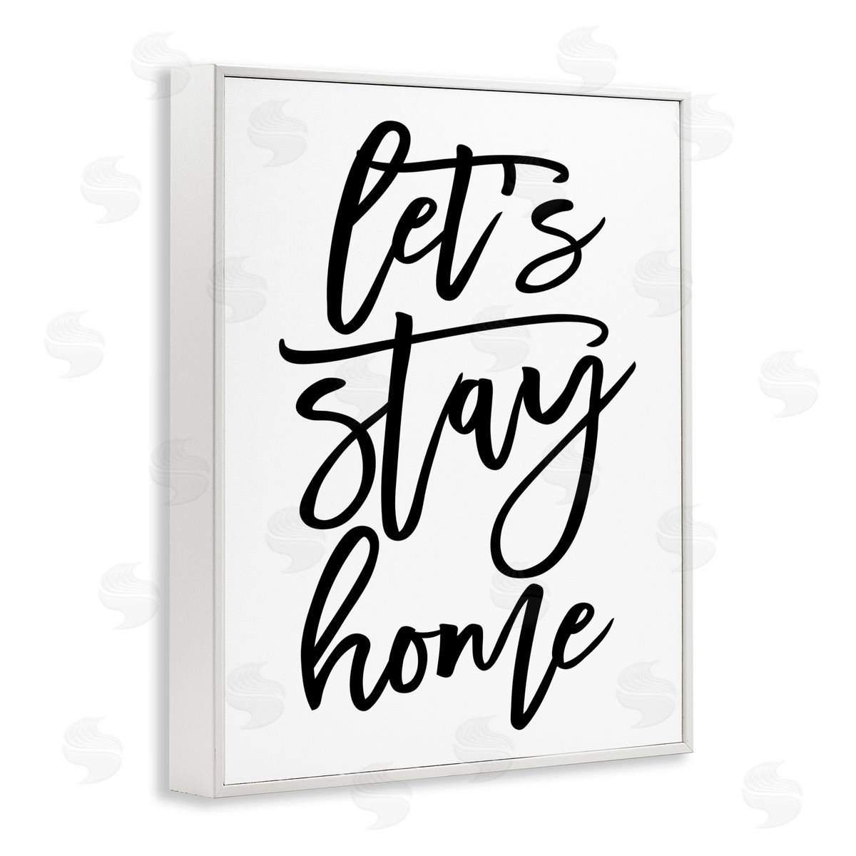 BlursByAI Let's Stay Home Quote Fluid Cursive Typography Minimal