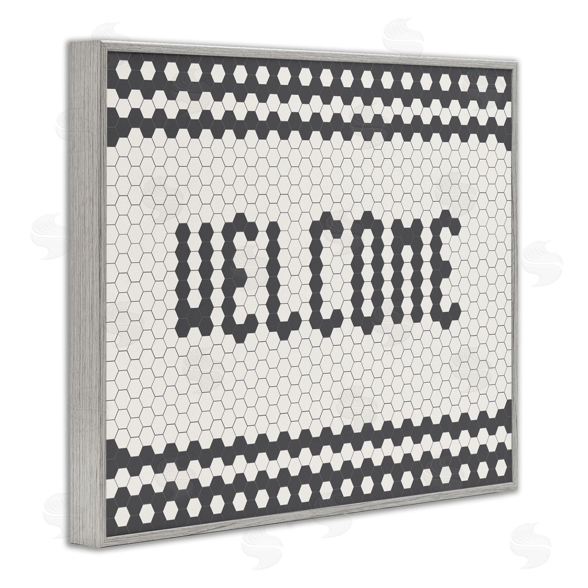 Caroline Alfr_sideeds Welcome Phrase Caf� Bistro Tile Geometric Pattern