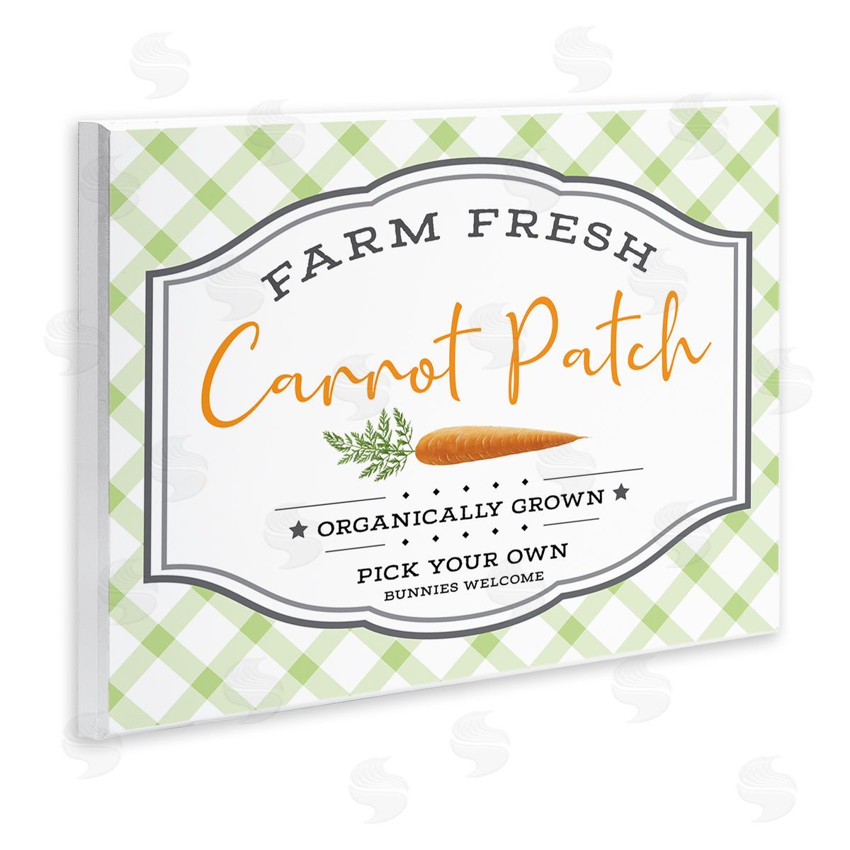 AE Design Farm fr_sideesh Carrot Patch Country Sign Green Plaid