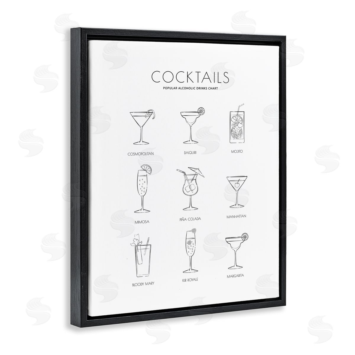 Martina Pavlova Popular Alcoholic Drink Chart Fun Minimal Cocktail Glasses