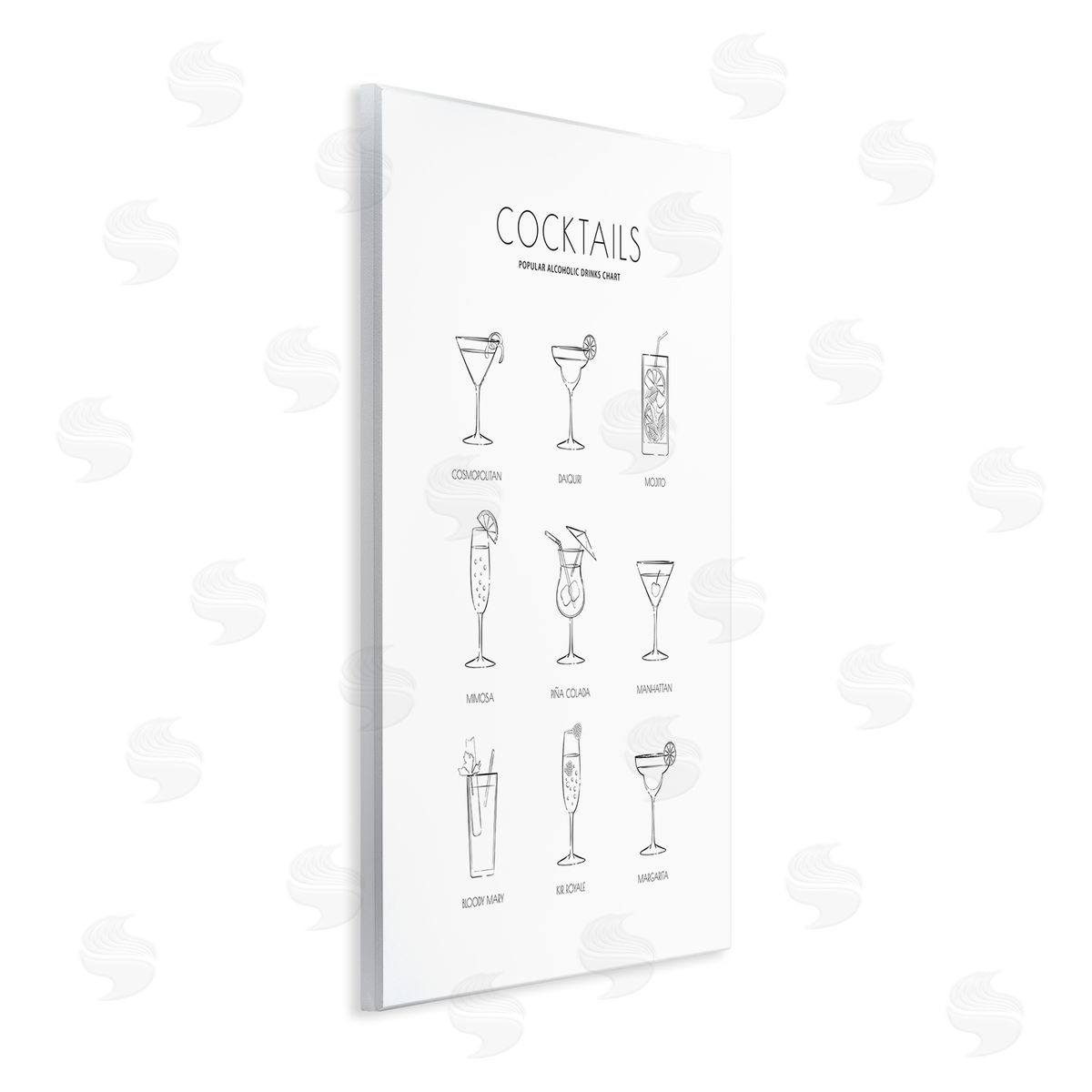 Martina Pavlova Popular Alcoholic Drink Chart Fun Minimal Cocktail Glasses