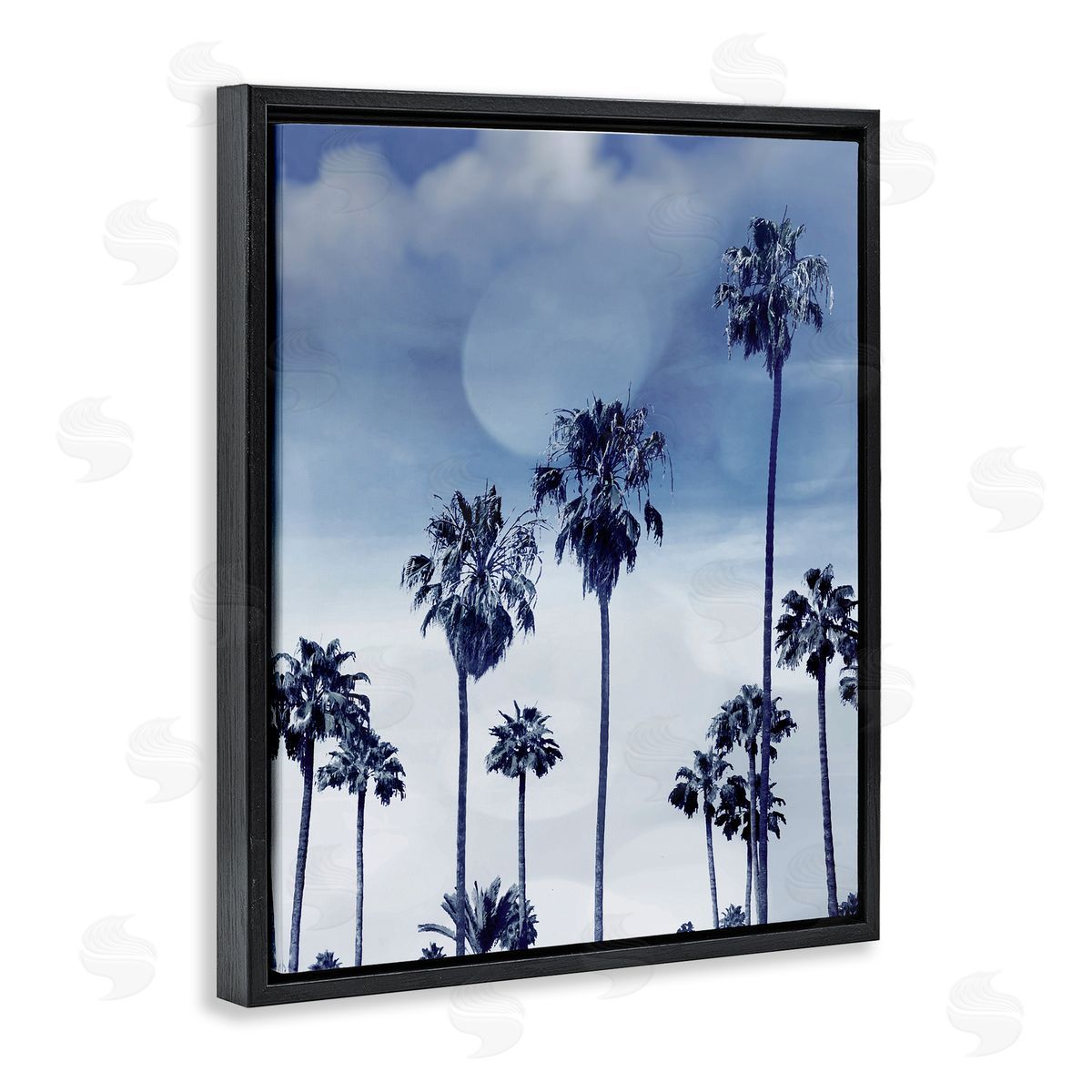 Devon Davis Tall Tropical Pine Trees Monochromatic Blue Landscape