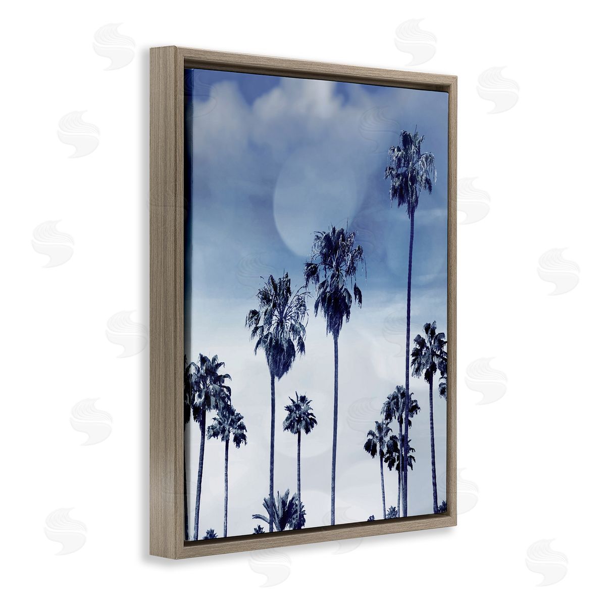 Devon Davis Tall Tropical Pine Trees Monochromatic Blue Landscape