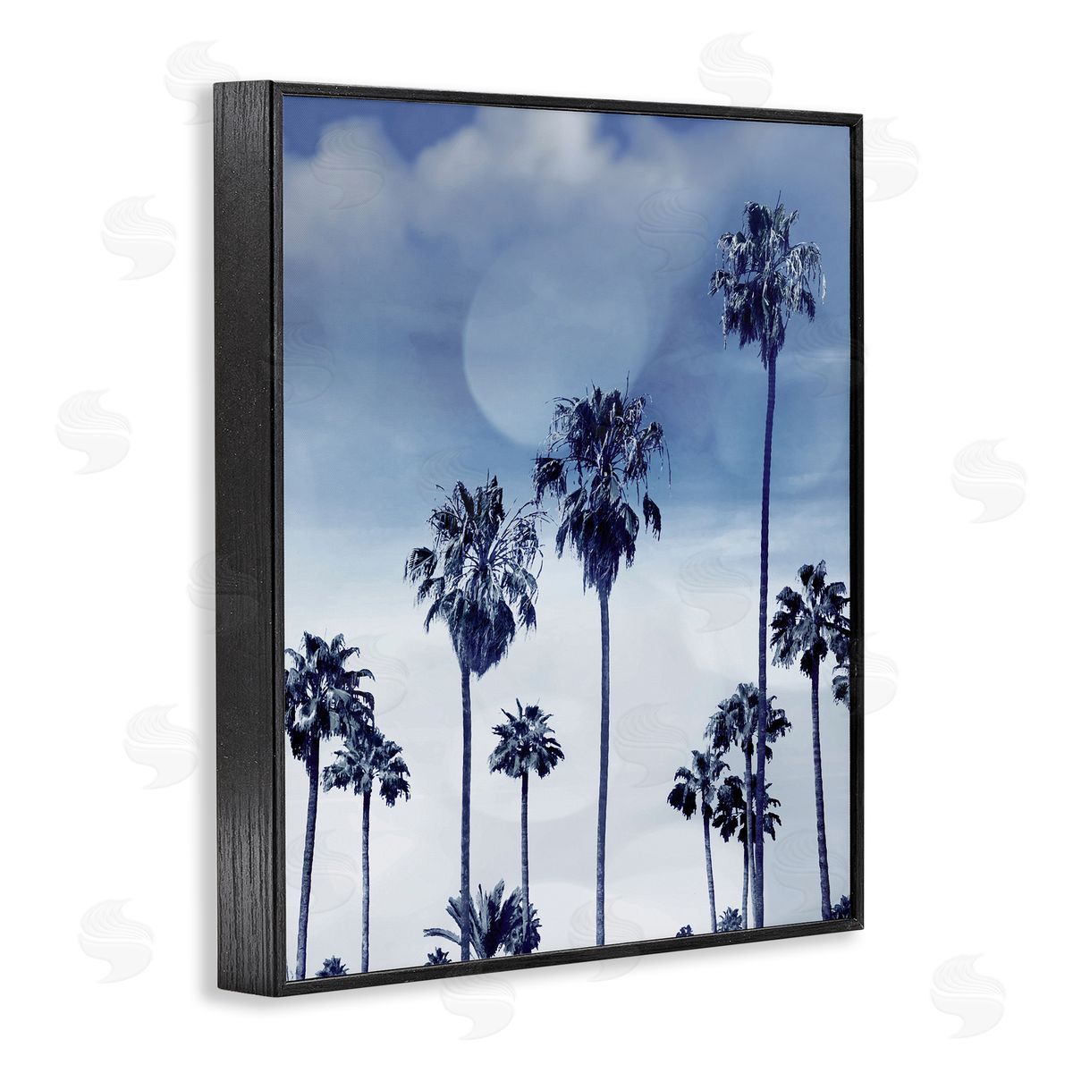 Devon Davis Tall Tropical Pine Trees Monochromatic Blue Landscape