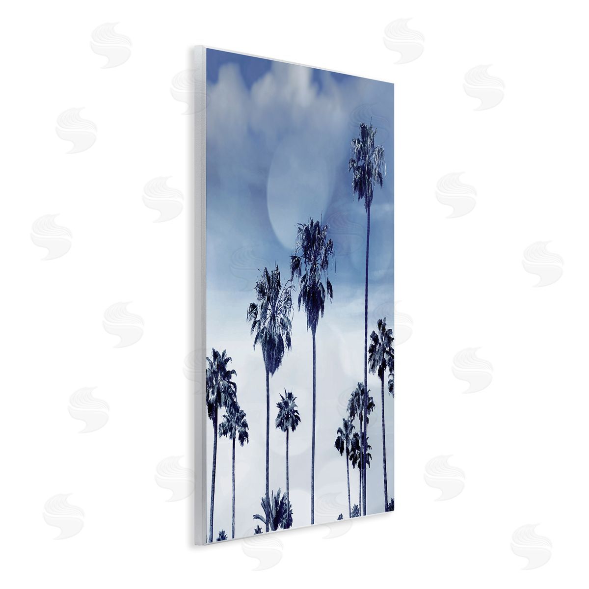 Devon Davis Tall Tropical Pine Trees Monochromatic Blue Landscape