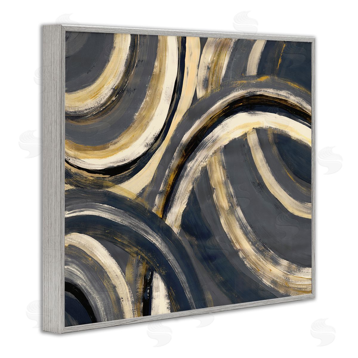 Doris Charest Abstract Developing Rings Grey Gold Encasing Arches