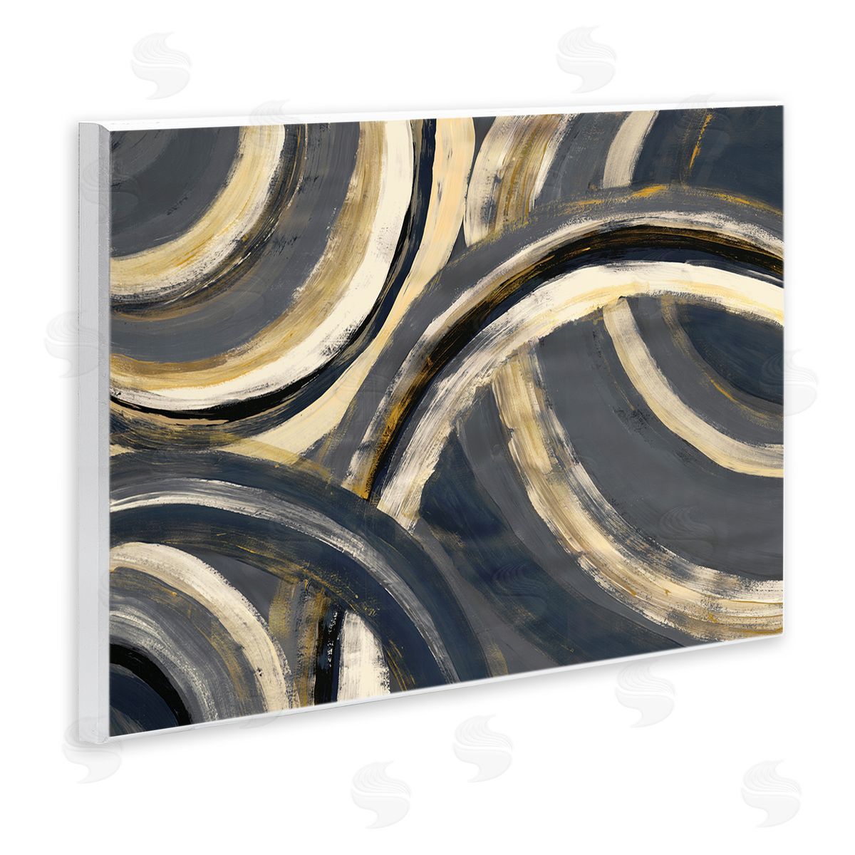 Doris Charest Abstract Developing Rings Grey Gold Encasing Arches