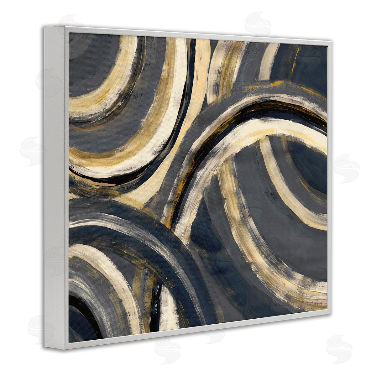 Doris Charest Abstract Developing Rings Grey Gold Encasing Arches