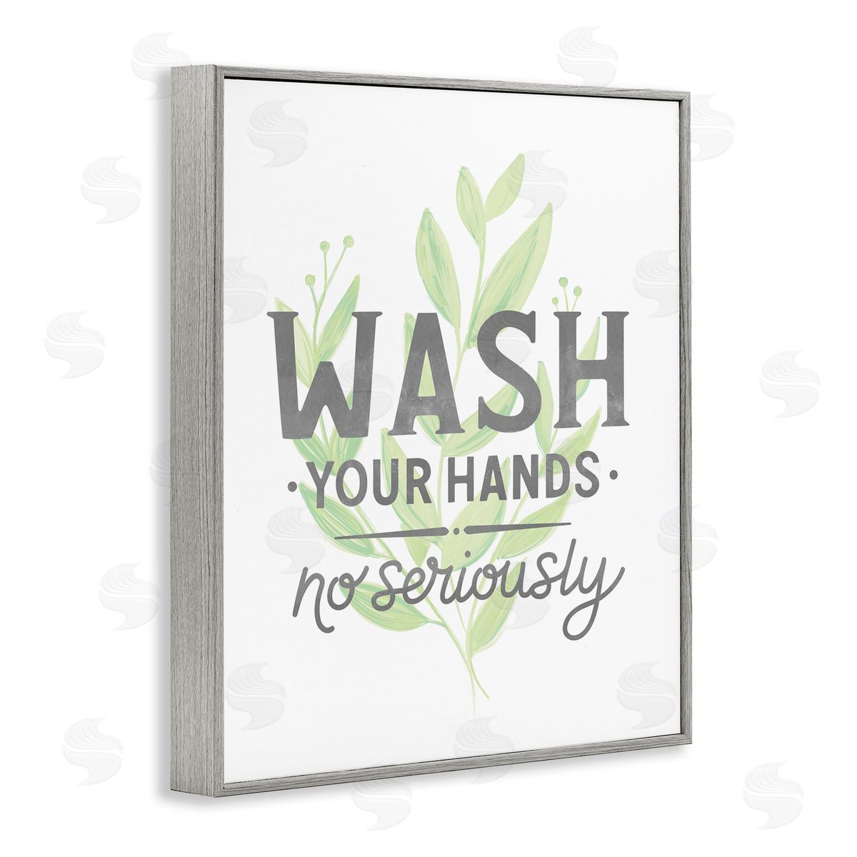 Jean Kelly Wash Your Hands, No Seriously Quote Light Green Plant