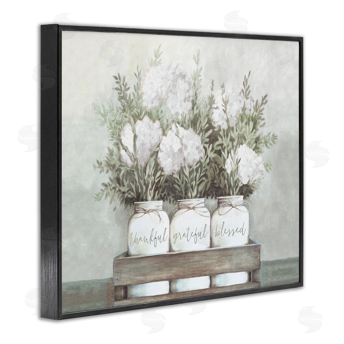 Pristine Hydrangea Bouquet Black Frame Print Wall Art, Home Decor by Dogwood Portfolio