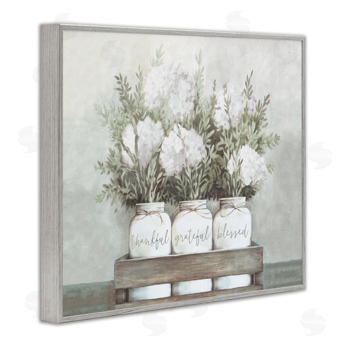 Pristine Hydrangea Bouquet Grey Frame Print Wall Art, Home Decor by Dogwood Portfolio