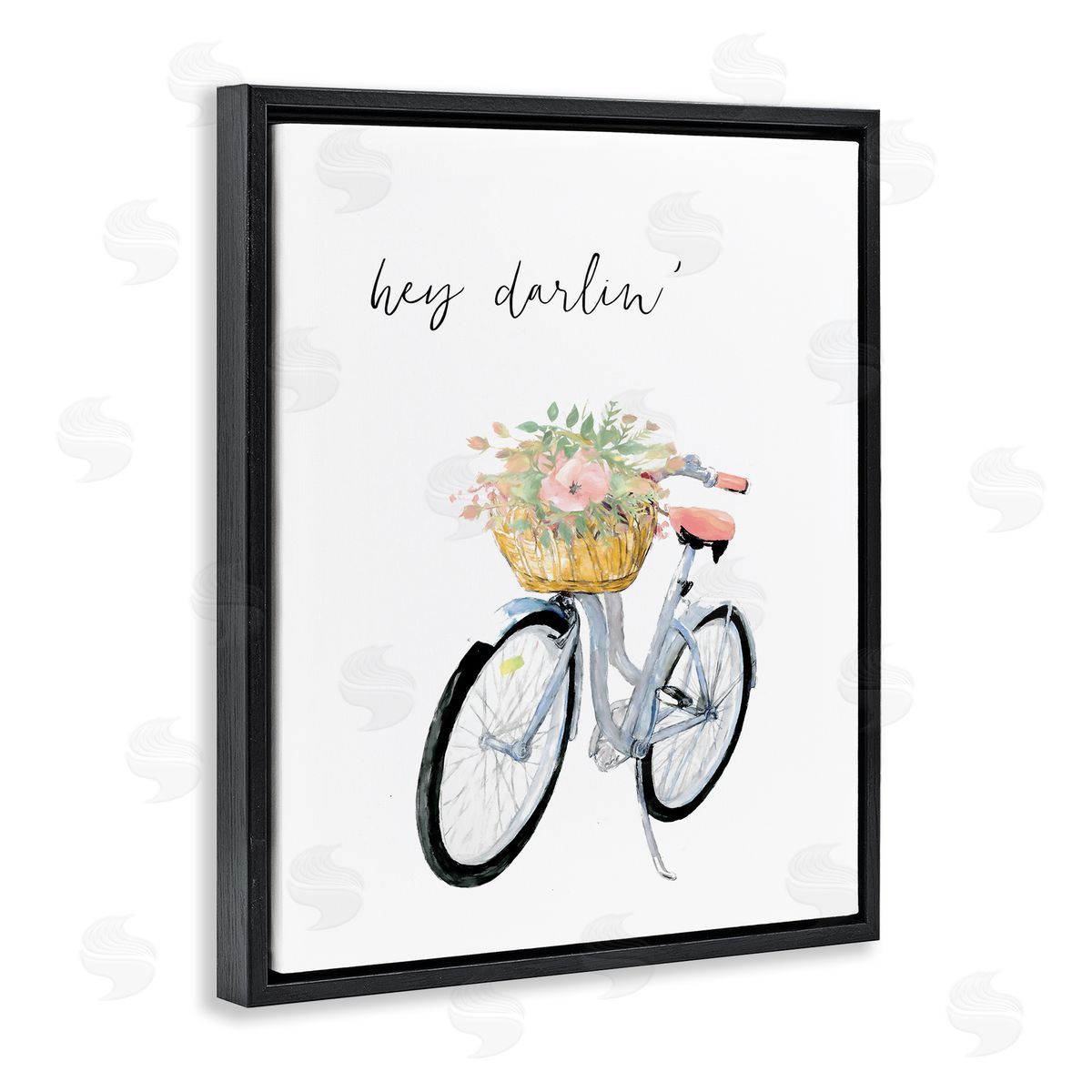 Dogwood Portfolio Hey Darlin' Phrase Blue Handlebar Bicycle Floral Basket