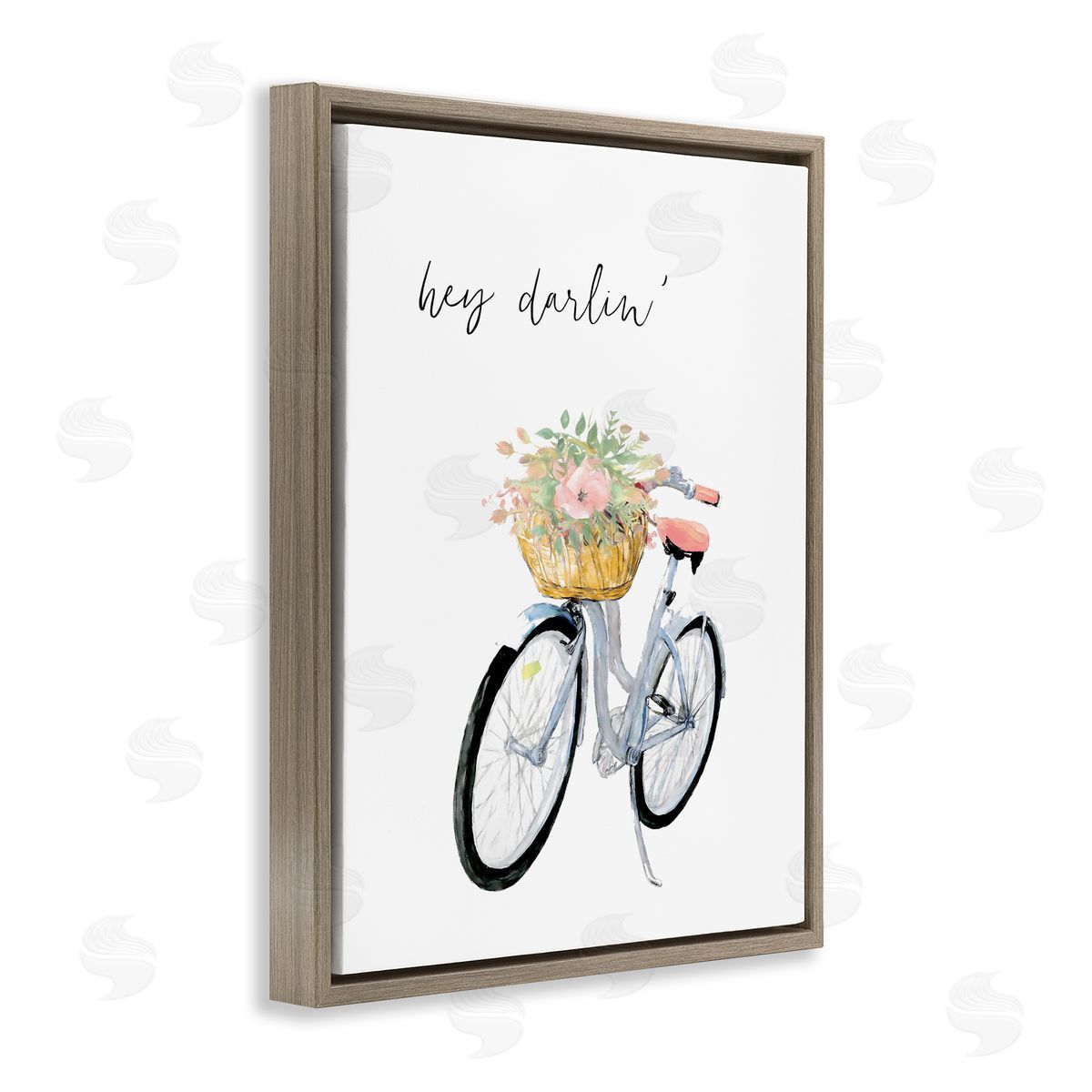 Dogwood Portfolio Hey Darlin' Phrase Blue Handlebar Bicycle Floral Basket