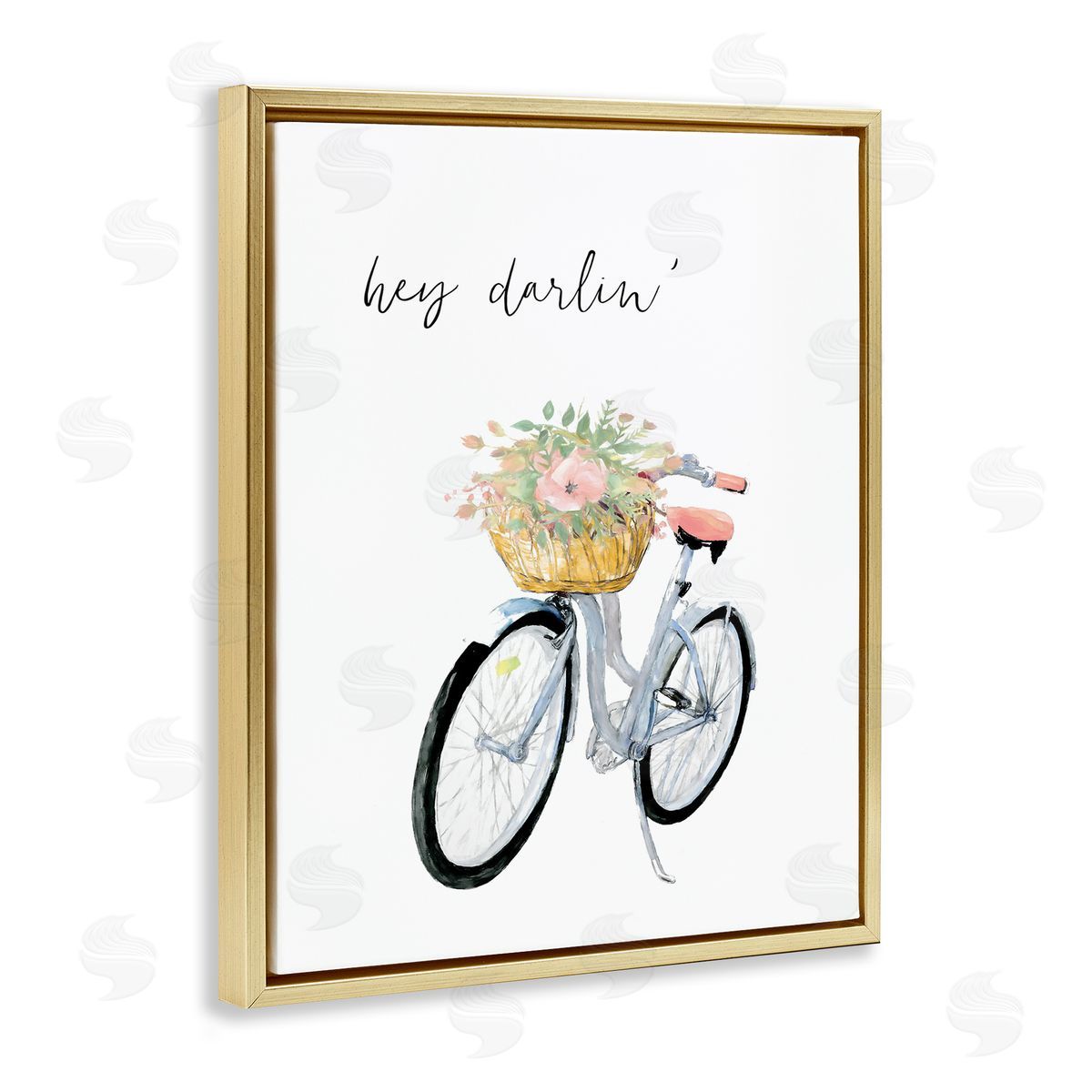 Dogwood Portfolio Hey Darlin' Phrase Blue Handlebar Bicycle Floral Basket