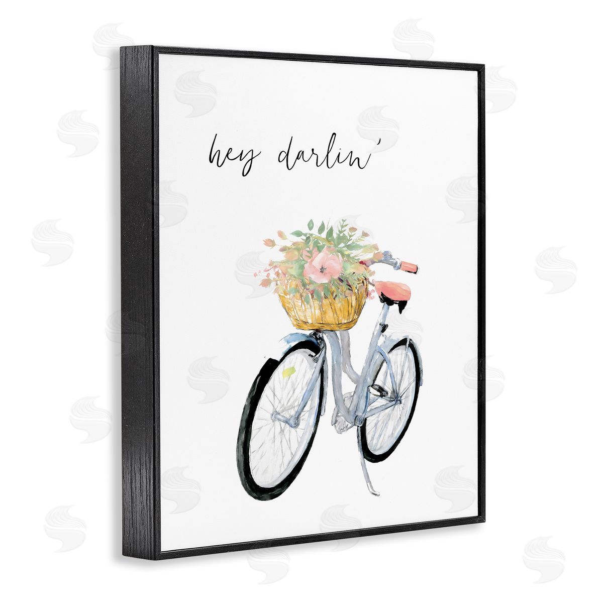Dogwood Portfolio Hey Darlin' Phrase Blue Handlebar Bicycle Floral Basket