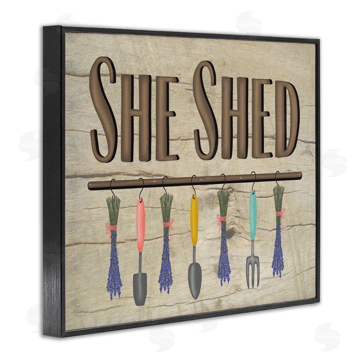 Darlene Seale Rustic She Shed Phrase Lavender Bunches Garden Tools